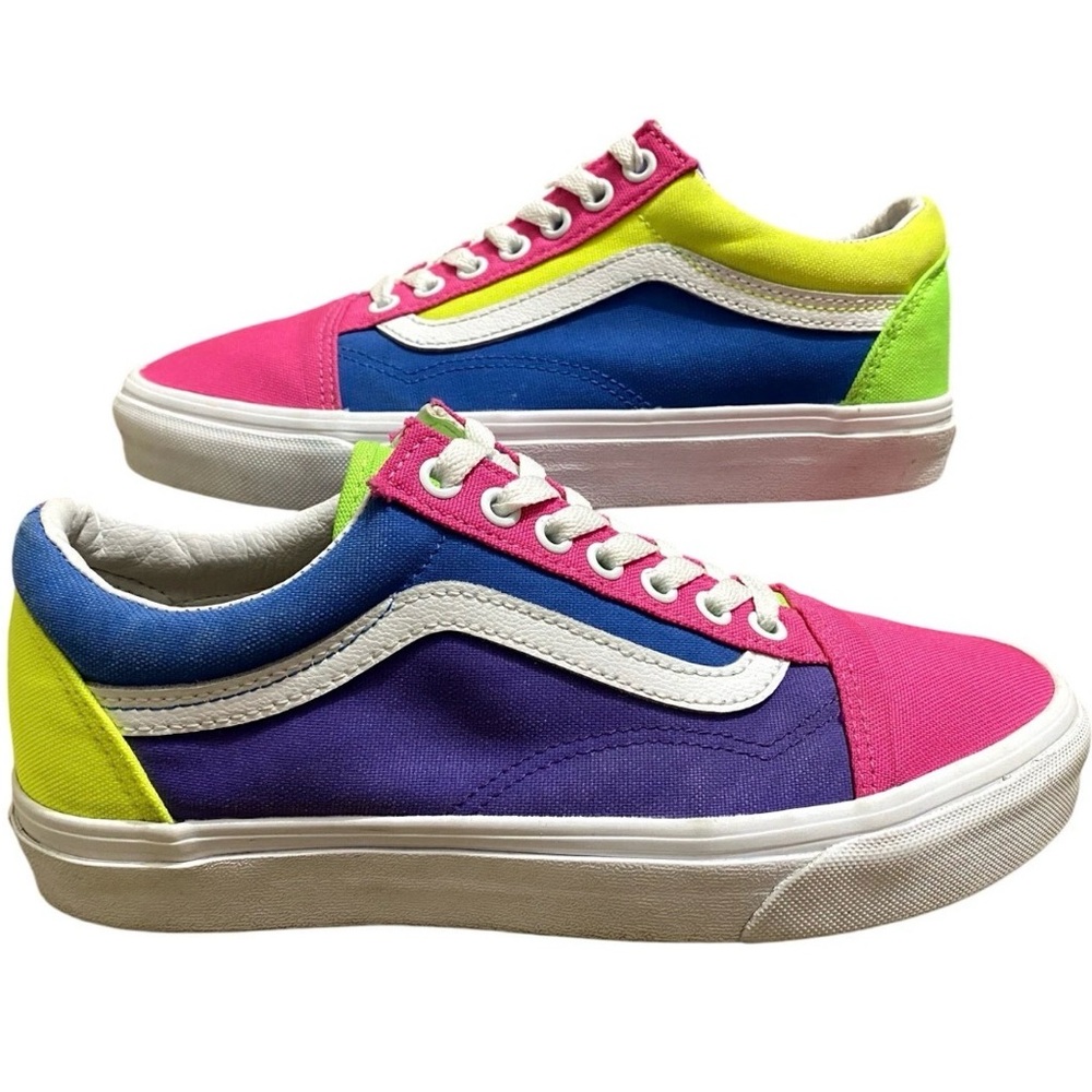 Vans Old Skool Color Block Kids' Sneakers - Pink, Purple, Blue